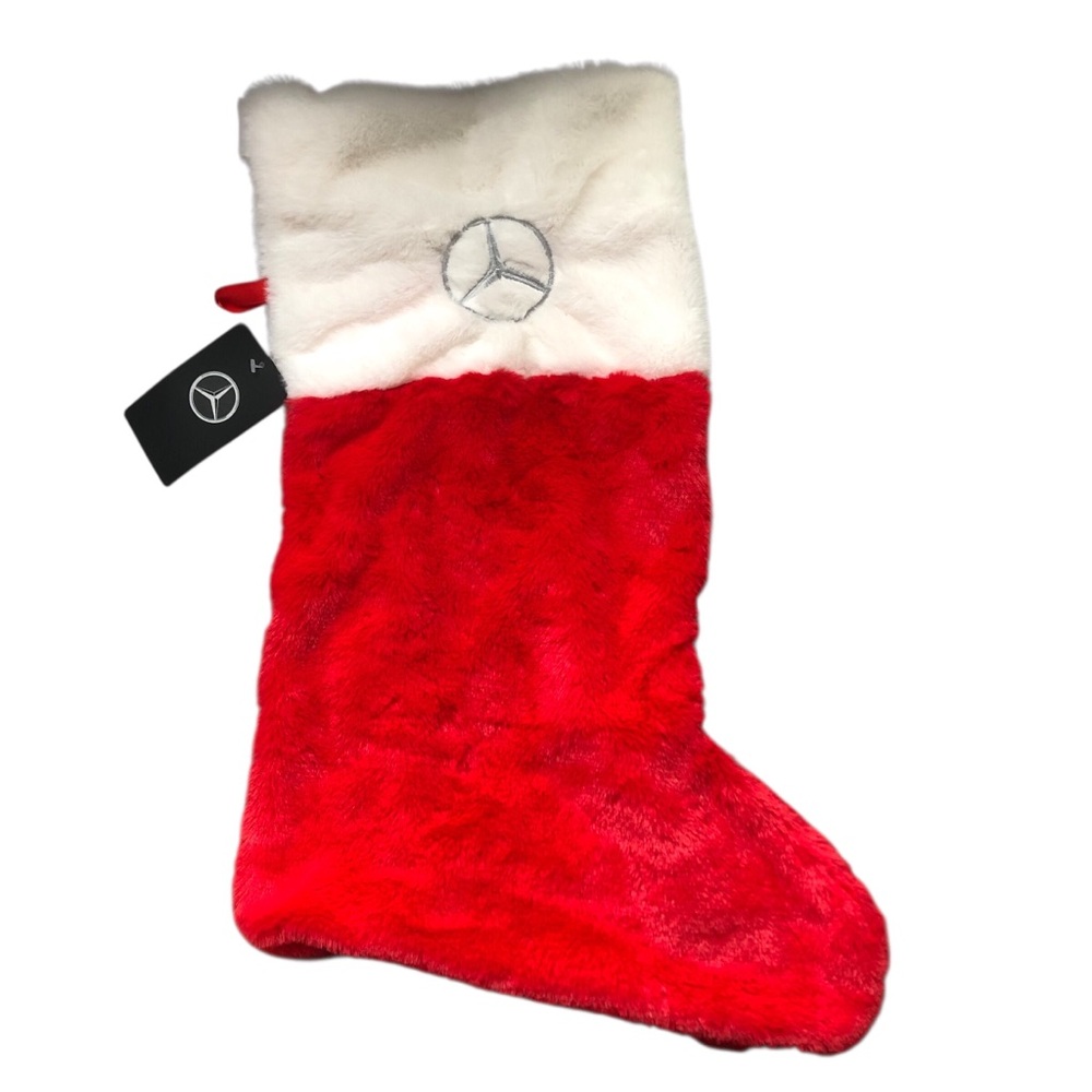 Mercedes Benz Authentic Christmas Holiday Plush Stocking Red/White One Size